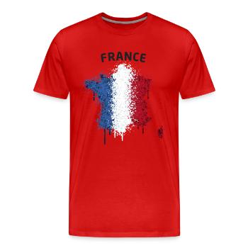 France Text Landkarte Flagge Graffiti - Männer Premium Bio T-Shirt - Rot - Vorne - Damien (186cm)