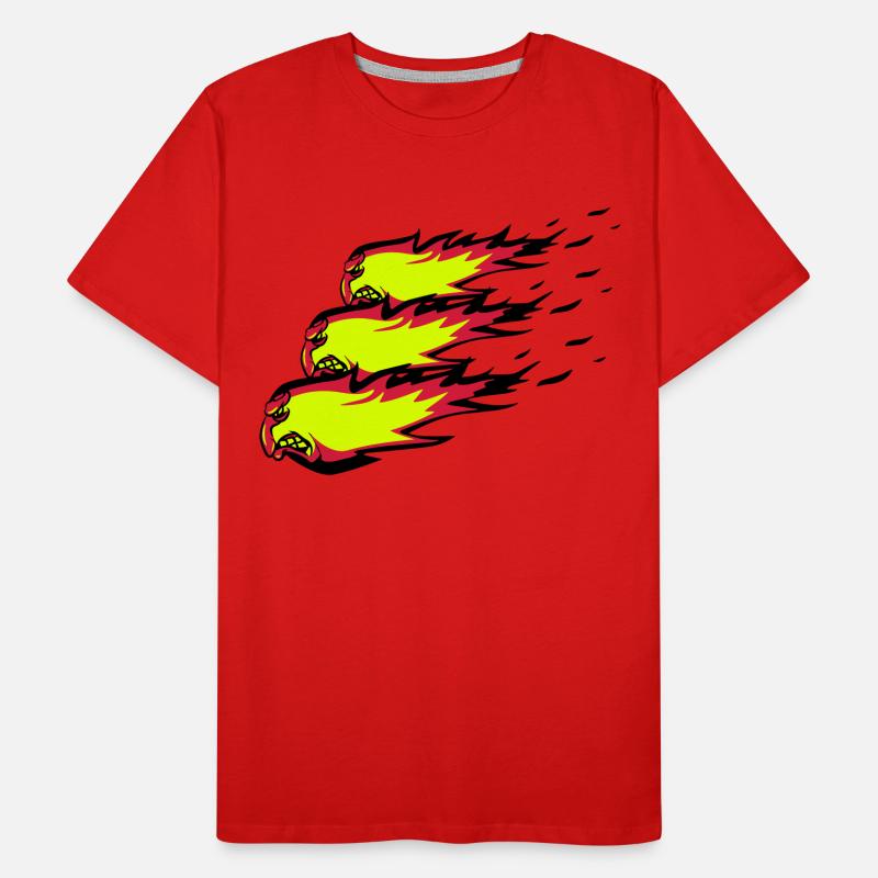 Fire flame formation de boule de feu agro T-shirt bio Premium Homme