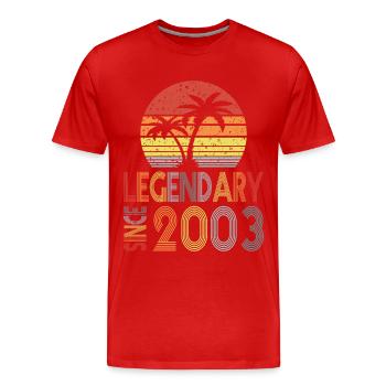 Legendary since 2003 - Men's Premium Organic T-Shirt - red - Front - Damien (186cm)
