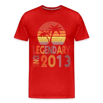 Legendary since 2013 - Men's Premium Organic T-Shirt - red - Front - Damien (186cm)