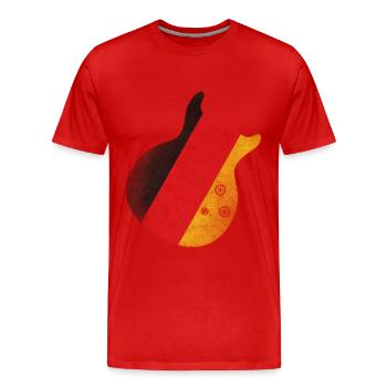 Deutsche Flagge Gitarre - Männer Premium Bio T-Shirt - Rot - Vorne - Damien (186cm)