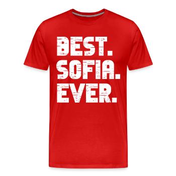 Best Sofia Ever Retro Gift Saying Birthday - Men's Premium Organic T-Shirt - red - Front - Damien (186cm)
