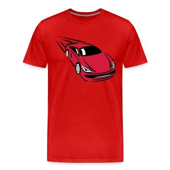 Rennwagen schnell cool - Männer Premium Bio T-Shirt - Rot - Vorne - Damien (186cm)