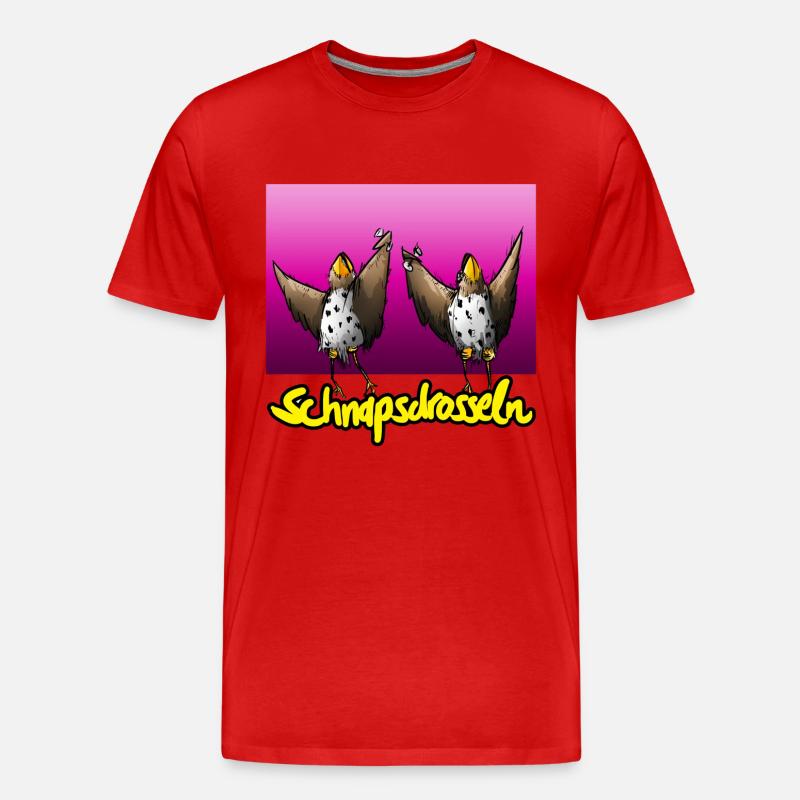 Schnapsdrosseln - Männer Premium Bio T-Shirt - Rot