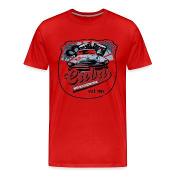 cubasoloblau - Männer Premium Bio T-Shirt - Rot - Vorne - Damien (186cm)