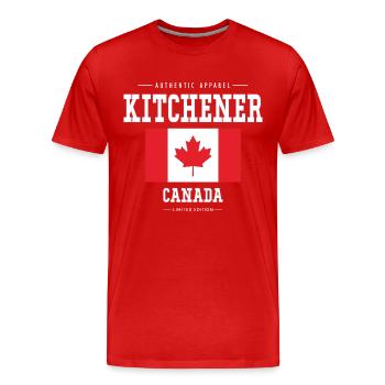 Kitchener - Men's Premium Organic T-Shirt - red - Front - Damien (186cm)