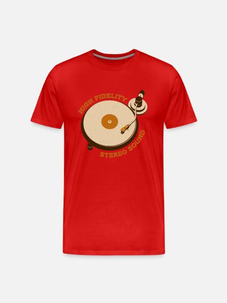 Verslag DJ Retro Vintage - Mannen premium biologisch T-shirt - rood