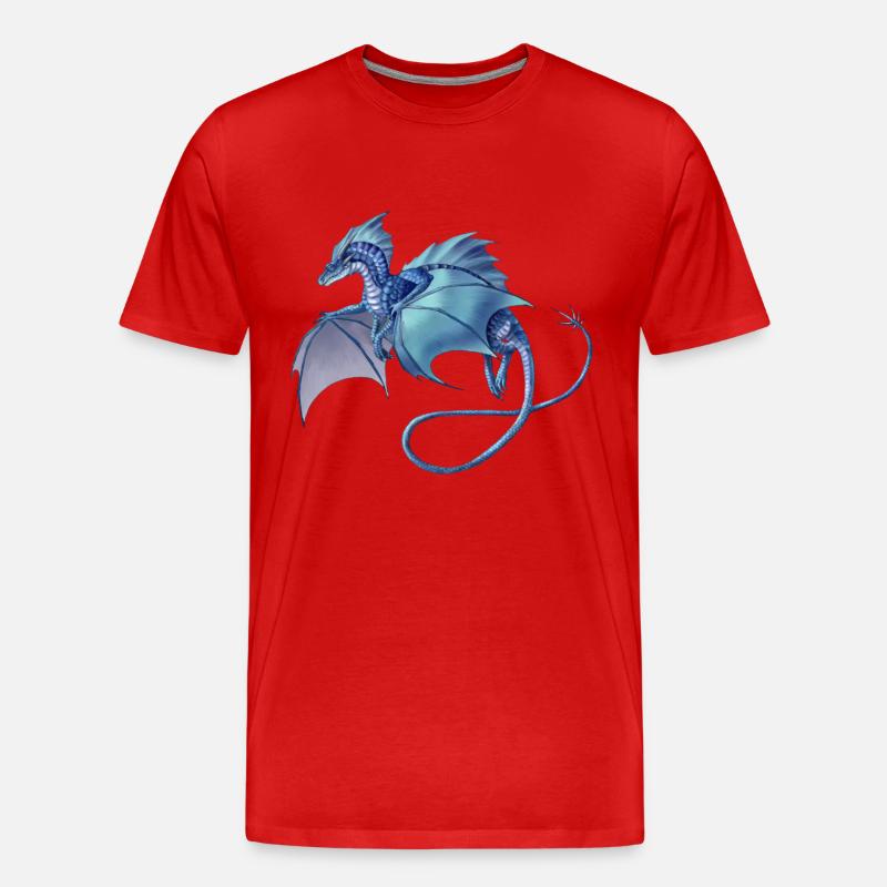 Blauer Drache - Männer Premium Bio T-Shirt - Rot