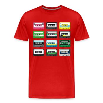 mix tape vintage - Men's Premium Organic T-Shirt - red - Front - Damien (186cm)