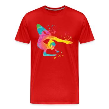 Gymnaste avec gymnastique rythmique au sol - T-shirt bio Premium Homme - rouge - Devant - Damien (186cm)