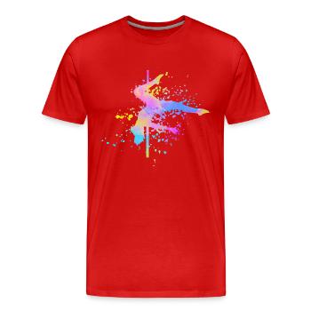 Pole Dance Bar Fitness Femmes Pole Dance - T-shirt bio Premium Homme - rouge - Devant - Damien (186cm)