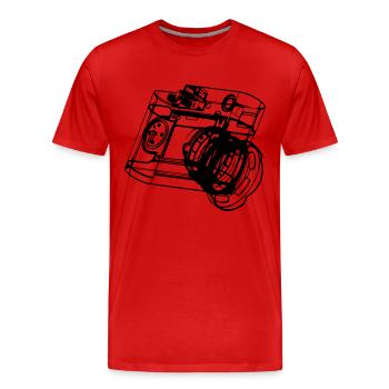 Kamera - Männer Premium Bio T-Shirt - Rot - Vorne - Damien (186cm)