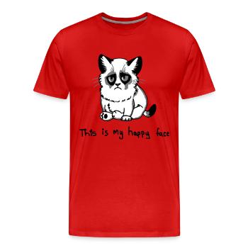 This is my happy face - Men's Premium Organic T-Shirt - red - Front - Damien (186cm)