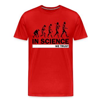 Wissenschaft Evolution - Männer Premium Bio T-Shirt - Rot - Vorne - Damien (186cm)