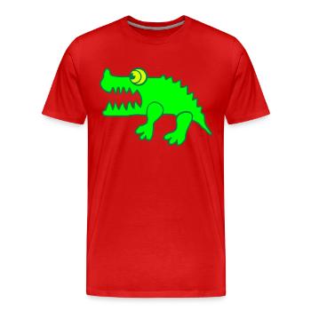 Crocodile (individual color change) - Men's Premium Organic T-Shirt - red - Front - Damien (186cm)