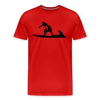 vague de surf plage de surf de vagues - T-shirt bio Premium Homme - rouge - Devant - Damien (186cm)