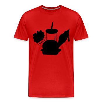 fast food menue eiscreme - Männer Premium Bio T-Shirt - Rot - Vorne - Damien (186cm)