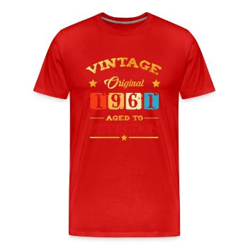 Original Vintage Teile 1961 - Männer Premium Bio T-Shirt - Rot - Vorne - Damien (186cm)