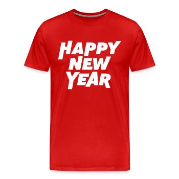 Happy New Year - Men's Premium Organic T-Shirt - red - Front - Damien (186cm)