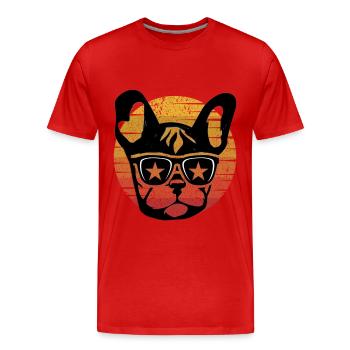 Drôle de chien Frenchie disant Bulldog Bulldog Bulldog - T-shirt bio Premium Homme - rouge - Devant - Damien (186cm)