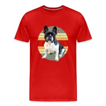 Drôle de chien Frenchie disant Bulldog Bulldog Bulldog - T-shirt bio Premium Homme - rouge - Devant - Damien (186cm)