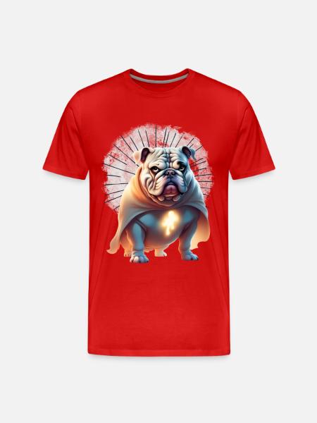 Bulldog Halloween Dog Dogs - Men's Premium Organic T-Shirt - red