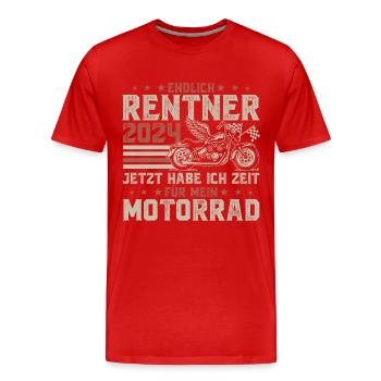 Retirees 2024 Retirement Motorcycle Motorcyclist - Men's Premium Organic T-Shirt - red - Front - Damien (186cm)