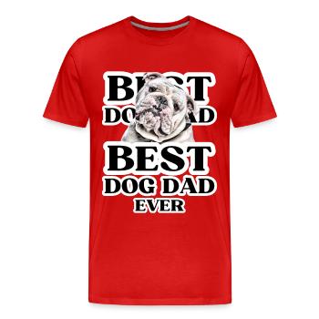 MEILLEUR PAPA CHIEN jamais I cadeau de propriétaire de chien - T-shirt bio Premium Homme - rouge - Devant - Damien (186cm)