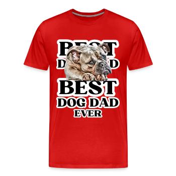 BEST DOG DAD EVER I Dog Owner Gift - Men's Premium Organic T-Shirt - red - Front - Damien (186cm)