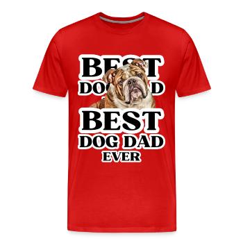 MEILLEUR PAPA CHIEN jamais I cadeau de propriétaire de chien - T-shirt bio Premium Homme - rouge - Devant - Damien (186cm)