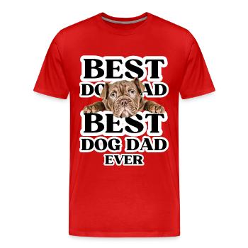 BEST DOG DAD EVER I Dog Owner Gift - Men's Premium Organic T-Shirt - red - Front - Damien (186cm)