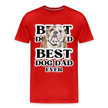 MEILLEUR PAPA CHIEN jamais I cadeau de propriétaire de chien - T-shirt bio Premium Homme - rouge - Devant - Damien (186cm)