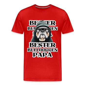 BEST BULLDOGS DAD Dog Chiens BULLDOG - T-shirt bio Premium Homme - rouge - Devant - Damien (186cm)
