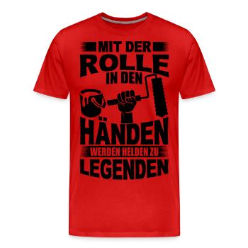 MALER BERUF JOB ARBEIT HANDWERK BAUSTELLE GESCHENK - Männer Premium Bio T-Shirt - Rot - Vorne - Damien (186cm)