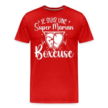 I'm a Super Boxing Mom Boxer Gift Boxer - Men's Premium Organic T-Shirt - red - Front - Damien (186cm)