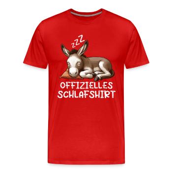 Offizielles Schlafshirt Esel Eselchen Muli - Männer Premium Bio T-Shirt - Rot - Vorne - Damien (186cm)