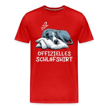 Offizielles Schlafshirt Deutsche Dogge Doggen - Männer Premium Bio T-Shirt - Rot - Vorne - Damien (186cm)