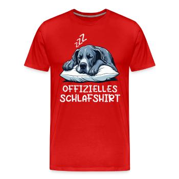 Offizielles Schlafshirt Deutsche Dogge Doggen - Männer Premium Bio T-Shirt - Rot - Vorne - Damien (186cm)