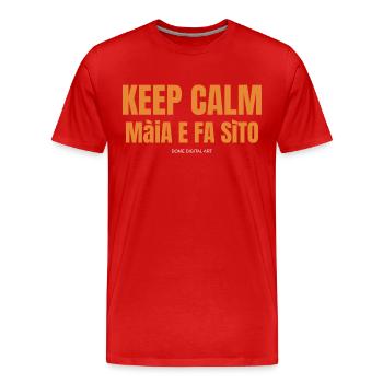 Garder son calme Dialecte de Brescia 1 - T-shirt bio Premium Homme - rouge - Devant - Damien (186cm)