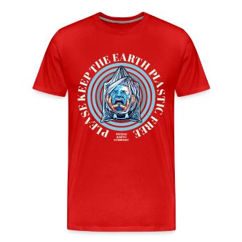 Plastic-free soil - Men's Premium Organic T-Shirt - red - Front - Damien (186cm)