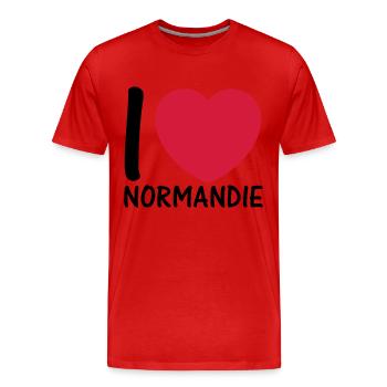 i love normandie 2c - T-shirt bio Premium Homme - rouge - Devant - Damien (186cm)