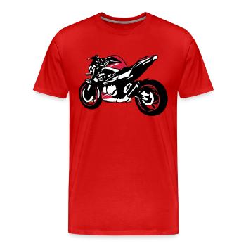 Nu moto Bike - T-shirt bio Premium Homme - rouge - Devant - Damien (186cm)