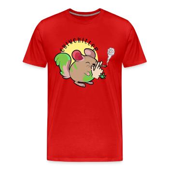 Chinchiller Chinchilla Weed Fumer Fumer - T-shirt bio Premium Homme - rouge - Devant - Damien (186cm)