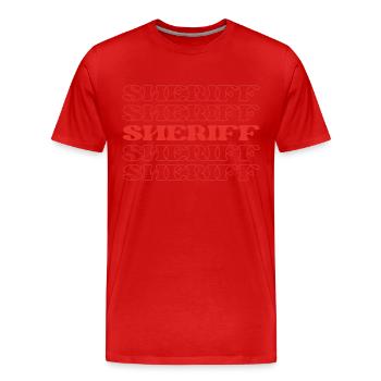 Sheriff Law Enforcement Officer Police Officer - Men's Premium Organic T-Shirt - red - Front - Damien (186cm)