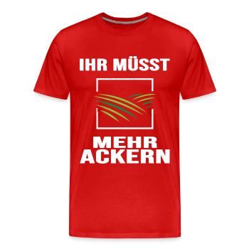 Traktor Traktorfahrer "Ackern" Schlepper Bauernhof - Männer Premium Bio T-Shirt - Rot - Vorne - Damien (186cm)