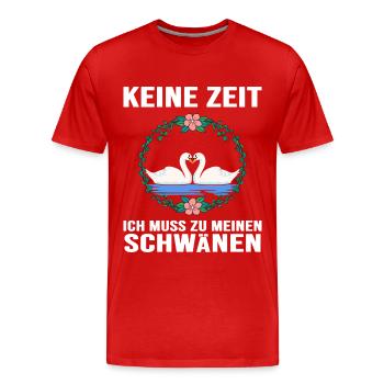 Schwan "Schwanzeit" Schwäne verliebt Schwanpaar - Männer Premium Bio T-Shirt - Rot - Vorne - Damien (186cm)