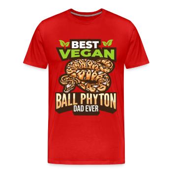 Schlange Schlangen Haustiere Reptilien Terrarium - Männer Premium Bio T-Shirt - Rot - Vorne - Damien (186cm)