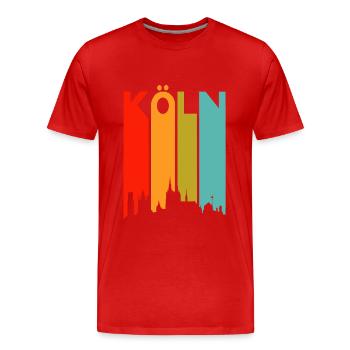 Cologne Cologne Cathédrale de Cologne Cologne Skyline Carnaval Enterrement de vie de garçon - T-shirt bio Premium Homme - rouge - Devant - Damien (186cm)