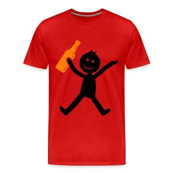 Stick Figure Bière Drôle - T-shirt bio Premium Homme - rouge - Devant - Damien (186cm)