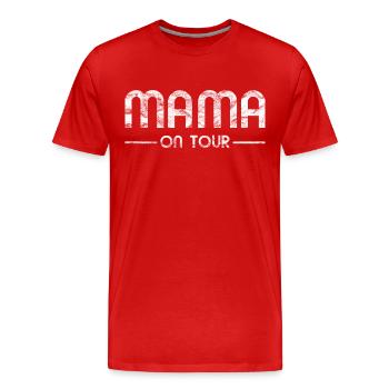 Mama on Tour - vintage - Männer Premium Bio T-Shirt - Rot - Vorne - Damien (186cm)